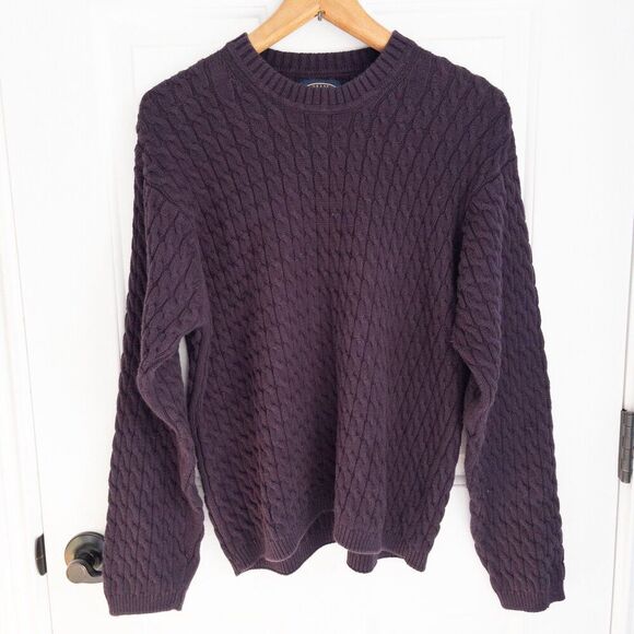 Vintage Chelsea Cambell for Charter Club Pull Over Crew Neck Sweater Deep Purple - Picture 1 of 5